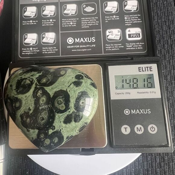 Kambaba Jasper‎ Large Chunky Heart Carving - Picture 9 of 10